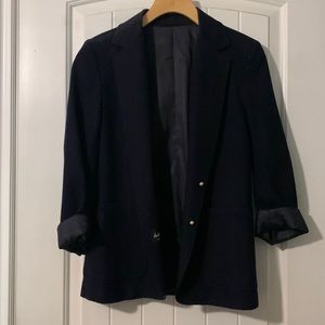 Vintage artcraft navy double front pocket straight hem blazer